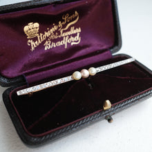 Load image into Gallery viewer, Antique 18ct Gold & Platinum Pink Pearl & Diamond Brooch - c.1920