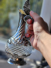 Load image into Gallery viewer, Antique French Solid Silver Ewer Glass Mounted, Rococo Shell Design - Lancon, Paris c.1880