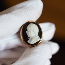 Load image into Gallery viewer, Antique Georgian/Victorian Hardstone Cameo with Engraved Gentleman's Portrait - c.1830-40