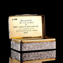 Load image into Gallery viewer, Antique Silver Snuff Box - Marvellous Hunting Forest Scene Engraving, Charles Rawlings & William Summers 1837