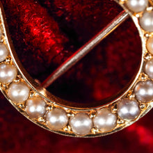 Load image into Gallery viewer, Antique Victorian 14ct Gold Horseshoe Pearl Brooch/Pin - c.1860