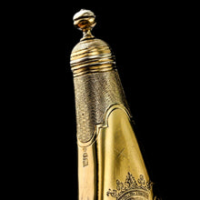 Load image into Gallery viewer, Antique Silver Gilt Scent Flask/Perfume Bottle with Coronet Engraving - c.1690 - Artisan Antiques