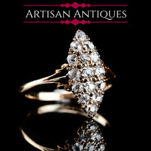 Load image into Gallery viewer, Antique Diamond Ring 18ct Gold Navette/Cluster Design - c.1900s