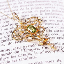 Load image into Gallery viewer, Antique Edwardian 15ct Gold Peridot & Pearl Necklace/Pendant - c.1910