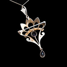 Load image into Gallery viewer, Antique Edwardian Amethyst Necklace with Seed Pearls 9ct Gold - c.1900s