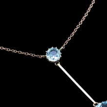Load image into Gallery viewer, Antique Edwardian Aquamarine Necklace Lavalier Double Drop Design 9ct Gold - c.1900