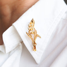 Load image into Gallery viewer, Antique Edwardian Floral Brooch 15ct Gold Seed Pearl Lily of the Valley Design - c.1910