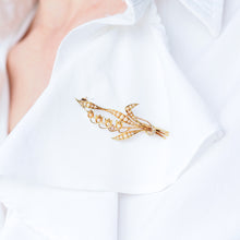 Load image into Gallery viewer, Antique Edwardian Floral Brooch 15ct Gold Seed Pearl Lily of the Valley Design - c.1910