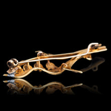 Load image into Gallery viewer, Antique Edwardian Floral Brooch 15ct Gold Seed Pearl Lily of the Valley Design - c.1910