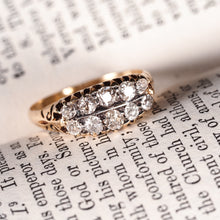 Load image into Gallery viewer, Antique Victorian 18K Gold Diamond Ring Old Cut Two Row Boat-Shaped - c.1890