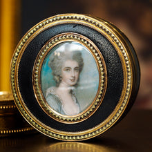 Load image into Gallery viewer, Antique French Gold Mounted Circular Snuff/Tobacco Box, Portrait of a Lady in the Manner of Cosway - 18th c.