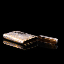 Load image into Gallery viewer, Antique French Solid Silver Parcel Gilt Cigarette Case with Engraved Scenes - 19th c.