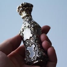 Load image into Gallery viewer, Antique French Parcel-Gilt Silver Scent Bottle/Flask with Ornate Decorations - 19th c.
