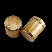 Load image into Gallery viewer, Antique French Solid Silver Gilt Box Cylindrical Etui, Engine Turned Guilloche Design - c.1890