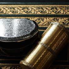 Load image into Gallery viewer, Antique French Solid Silver Gilt Box Cylindrical Etui, Engine Turned Guilloche Design - c.1890
