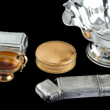 Load image into Gallery viewer, Antique Frenchy Solid Silver Gilt Vermeil Circular Box - c.1900