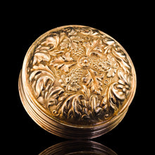 Load image into Gallery viewer, Rare Antique Georgian Spherical/Circular Silver Gilt Snuff Box with Acanthus & Vine Decorations - John Bettridge 1823