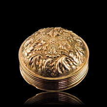 Load image into Gallery viewer, Rare Antique Georgian Spherical/Circular Silver Gilt Snuff Box with Acanthus & Vine Decorations - John Bettridge 1823