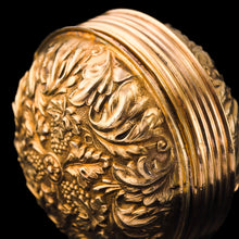 Load image into Gallery viewer, Rare Antique Georgian Spherical/Circular Silver Gilt Snuff Box with Acanthus & Vine Decorations - John Bettridge 1823