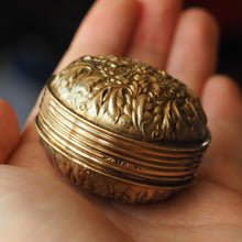 Load image into Gallery viewer, Rare Antique Georgian Spherical/Circular Silver Gilt Snuff Box with Acanthus & Vine Decorations - John Bettridge 1823