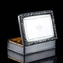 Load image into Gallery viewer, Antique Georgian Solid Silver Large Table Snuff Box Floral Chased Border - Joseph Willmore 1832