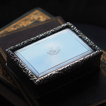 Load image into Gallery viewer, Antique Georgian Solid Silver Large Table Snuff Box Floral Chased Border - Joseph Willmore 1832