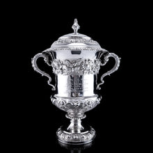 Load image into Gallery viewer, Antique Georgian Solid Silver Cup/Wine Cooler with Lid, Earl Interest - Barnards 1826