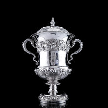 Load image into Gallery viewer, Antique Georgian Solid Silver Cup/Wine Cooler with Lid, Earl Interest - Barnards 1826
