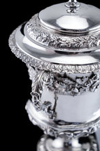 Load image into Gallery viewer, Antique Georgian Solid Silver Cup/Wine Cooler with Lid, Earl Interest - Barnards 1826