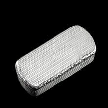 Load image into Gallery viewer, Antique Georgian Solid Silver Snuff Box Oblong Shape with Reeded Lines - Charles Rawlings 1818