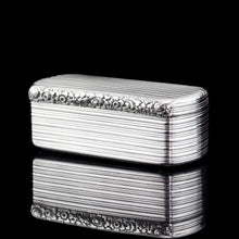 Load image into Gallery viewer, Antique Georgian Solid Silver Snuff Box Oblong Shape with Reeded Lines - Charles Rawlings 1818