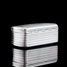 Load image into Gallery viewer, Antique Georgian Solid Silver Snuff Box Oblong Shape with Reeded Lines - Charles Rawlings 1818