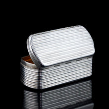 Load image into Gallery viewer, Antique Georgian Solid Silver Snuff Box Oblong Shape with Reeded Lines - Charles Rawlings 1818