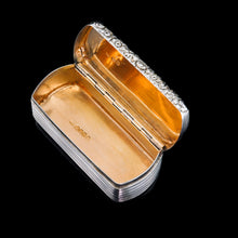 Load image into Gallery viewer, Antique Georgian Solid Silver Snuff Box Oblong Shape with Reeded Lines - Charles Rawlings 1818