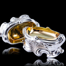 Load image into Gallery viewer, Antique Georgian Solid Silver Salt Cellars Rococo Revival Design - London 1834