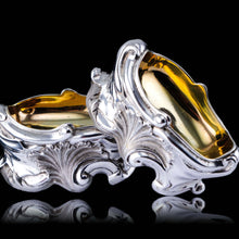 Load image into Gallery viewer, Antique Georgian Solid Silver Salt Cellars Rococo Revival Design - London 1834