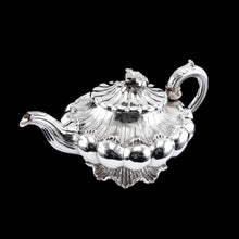 Load image into Gallery viewer, Antique Georgian Solid Silver Teapot 'Melon Shape' Sea Spume and Acanthus - Barnards 1830