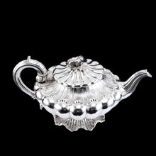 Load image into Gallery viewer, Antique Georgian Solid Silver Teapot 'Melon Shape' Sea Spume and Acanthus - Barnards 1830