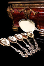 Load image into Gallery viewer, Antique German Solid Silver Icecream Server & Spoons in Rococo Style - c.1900