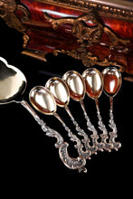 Load image into Gallery viewer, Antique German Solid Silver Icecream Server & Spoons in Rococo Style - c.1900