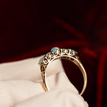 Load image into Gallery viewer, Antique Opal 14ct Gold Ring with 5 Cabochons & Fleur-de-lis Setting - Victorian c.1890