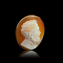 Load image into Gallery viewer, Antique Victorian Cameo Brooch 14ct Gold with Portrait of a Gentleman - c.1890