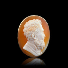 Load image into Gallery viewer, Antique Victorian Cameo Brooch 14ct Gold with Portrait of a Gentleman - c.1890