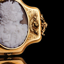 Load image into Gallery viewer, Magnificent Large Antique 18ct Gold Cameo Brooch, Greek Mythological Figures - c.1860