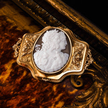Load image into Gallery viewer, Magnificent Large Antique 18ct Gold Cameo Brooch, Greek Mythological Figures - c.1860