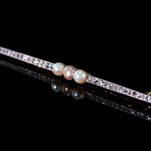 Load image into Gallery viewer, Antique 18ct Gold & Platinum Pink Pearl & Diamond Brooch - c.1920