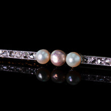 Load image into Gallery viewer, Antique 18ct Gold & Platinum Pink Pearl & Diamond Brooch - c.1920