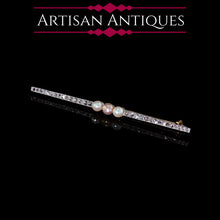 Load image into Gallery viewer, Antique 18ct Gold & Platinum Pink Pearl & Diamond Brooch - c.1920