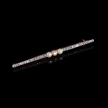 Load image into Gallery viewer, Antique 18ct Gold & Platinum Pink Pearl & Diamond Brooch - c.1920