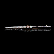 Load image into Gallery viewer, Antique 18ct Gold & Platinum Pink Pearl & Diamond Brooch - c.1920